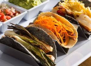 a tray of food on a plate