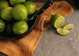 slices of lemon sitting on a table